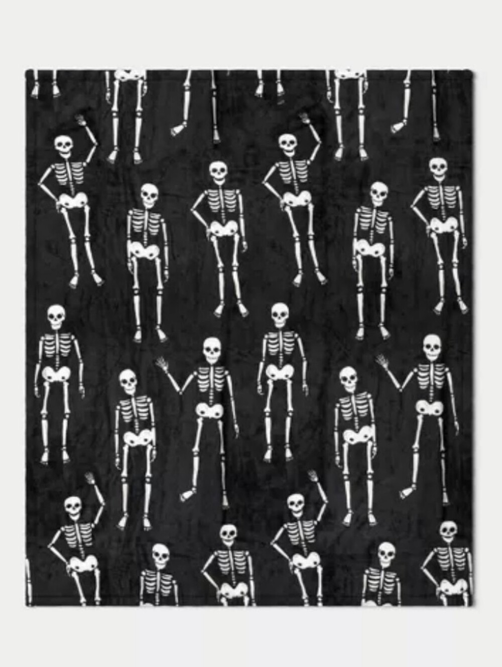 Hyde and EEK! Halloween Skeletons Throw Blanket Black/Ivory 60×50